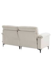 Living and Home 2-Seater Chenille Upholstered Sofa in Off-White - thumbnail 6