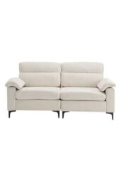 Living and Home 2-Seater Chenille Upholstered Sofa in Off-White - thumbnail 4