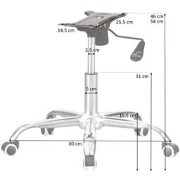 FLAVORA Office Chair 5 Spoke Aluminium Base in Silver - Size: 0.6m2 - thumbnail 2