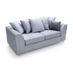 Abakus Direct Chicago Spill-Proof Velvet 3 Seater Sofa in Light Blue - thumbnail 4