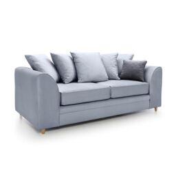 Abakus Direct Chicago Spill-Proof Velvet 3 Seater Sofa in Light Blue - thumbnail 3