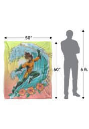 "Aquaman and The Lost Kingdom Blanket, 50""x60"" Waves Silky Touch Super Soft Throw Blanket in White" - thumbnail 5