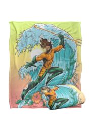 "Aquaman and The Lost Kingdom Blanket, 50""x60"" Waves Silky Touch Super Soft Throw Blanket in White" - thumbnail 2