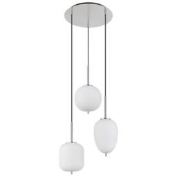 Netlighting Blacky I Cluster Pendant Nickel Matt Opal Glass Shade 3x E14 in Grey - thumbnail 2