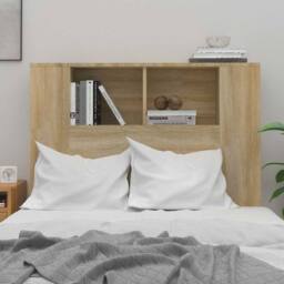 Berkfield Home Headboard Cabinet Sonoma Oak 100x18.5x104.5 cm in Brown - thumbnail 3