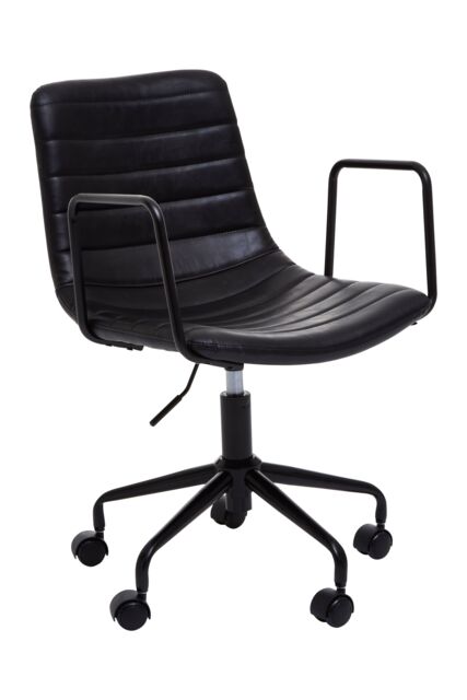 Orsina Comfortable Grey Home Office Chair, Ergonomic Work From Office Chair, Movable Ergonomic Chair For Bedroom in Black - image 1