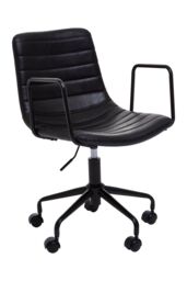 Orsina Comfortable Grey Home Office Chair, Ergonomic Work From Office Chair, Movable Ergonomic Chair For Bedroom in Black - thumbnail 1