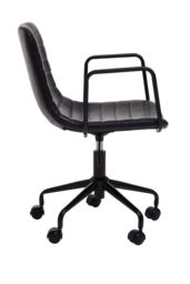 Orsina Comfortable Grey Home Office Chair, Ergonomic Work From Office Chair, Movable Ergonomic Chair For Bedroom in Black - thumbnail 3