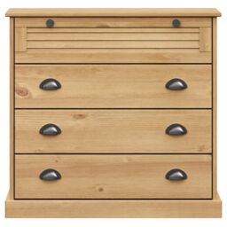 Berkfield Home Chest of Drawers VIGO 80x40x76 cm Solid Wood Pine in Brown - Size: 80 x 40 x 76 cm - thumbnail 4