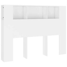 Berkfield Home Headboard Cabinet White 140x18.5x104.5 cm - thumbnail 2