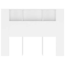Berkfield Home Headboard Cabinet White 140x18.5x104.5 cm - thumbnail 3