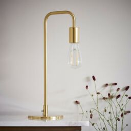 Loops 2 PACK Modern Hangman Table Lamp Brass Industrial Arm Bedside Desk Light Base in Metallics - thumbnail 4