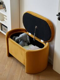 Nordlys Scandinavian Design Bench with Storage in Yellow - thumbnail 4
