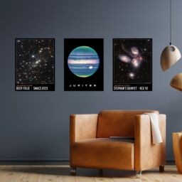 Artery8 Wall Art Print Pack of 3 NASA James Webb Jupiter Deep Field Stephan's Quintet Pack of 3 Large Poster Set - thumbnail 2