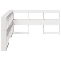 Berkfield Home Decorative Bookcase Headboard L-Shaped White 160 cm Solid Wood Pine - thumbnail 5