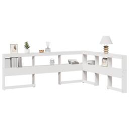 Berkfield Home Decorative Bookcase Headboard L-Shaped White 160 cm Solid Wood Pine - thumbnail 2