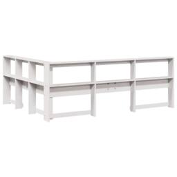 Berkfield Home Decorative Bookcase Headboard L-Shaped White 160 cm Solid Wood Pine - thumbnail 6