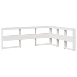 Berkfield Home Decorative Bookcase Headboard L-Shaped White 160 cm Solid Wood Pine - thumbnail 3