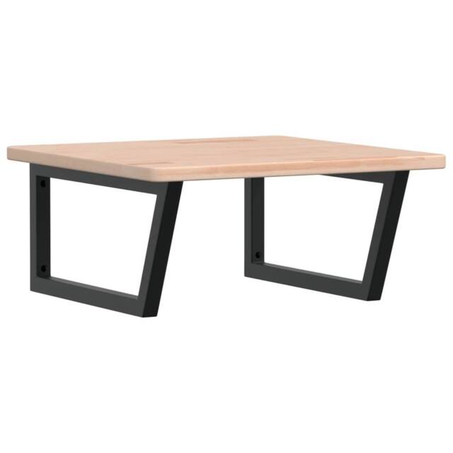 Berkfield Home Basin Shelf Wall Mounted Steel & Solid Wood Oak in Light Oak - image 1