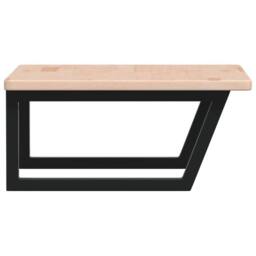 Berkfield Home Basin Shelf Wall Mounted Steel & Solid Wood Oak in Light Oak - thumbnail 5