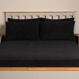 OHS 2 Pack Thermal Teddy Fleece Pillowcase Cover in Black - Size: Standard Pillow Case - thumbnail 2
