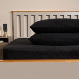 OHS 2 Pack Thermal Teddy Fleece Pillowcase Cover in Black - Size: Standard Pillow Case - thumbnail 1