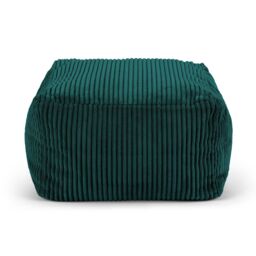 icon Amara Square Bean Bag Footstool, Corduroy in Teal - thumbnail 3