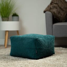 icon Amara Square Bean Bag Footstool, Corduroy in Teal