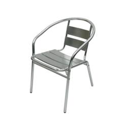 NESTLUNE Garden Bistro Set - 2 Aluminium Chairs & 1 Round in Silver - Size: 100 cm x 15 cm - thumbnail 4