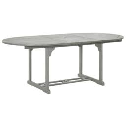Berkfield Home Garden Table Grey 200x100x75 cm Solid Acacia Wood - Size: 200 x 100 x 75 cm - thumbnail 3
