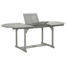 Berkfield Home Garden Table Grey 200x100x75 cm Solid Acacia Wood - Size: 200 x 100 x 75 cm - thumbnail 2