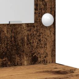 Berkfield Home 2 Piece Dressing Table Set with LED Old Wood Engineered Wood in Brown - thumbnail 8