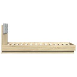Berkfield Home Bed Frame with LED without Mattress Sonoma Oak 100x200 cm in Brown - thumbnail 7