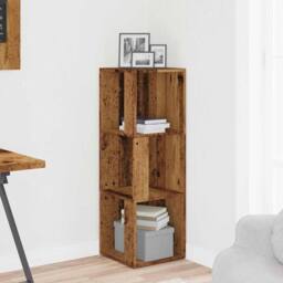 Berkfield Home Classic Corner Cabinet Old Wood 33x33x100 cm Engineered Wood in Brown - Size: 33 x 33 x 100 cm - thumbnail 1