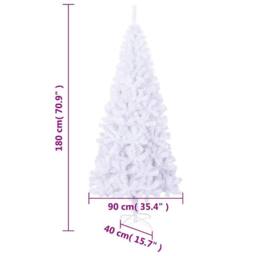 Berkfield Home Artificial Christmas Tree with Stand 180 cm 620 Branches in White - thumbnail 7