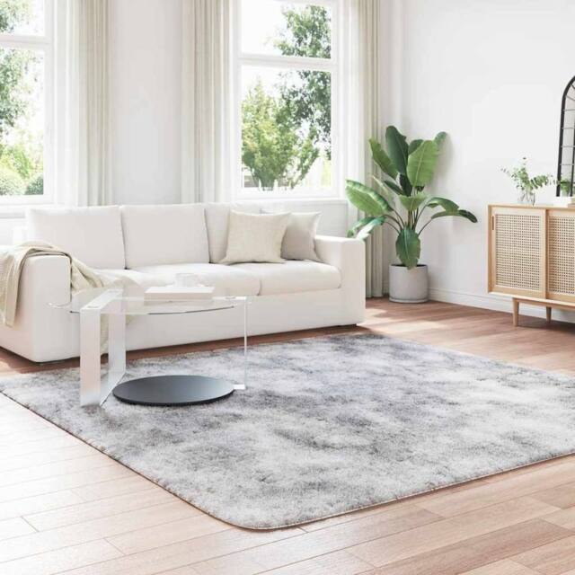 Berkfield Home Shaggy Rug High Pile NAVARRA Silver Grey 240x240 cm Polyester - Size: Medium - image 1