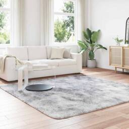 Berkfield Home Shaggy Rug High Pile NAVARRA Silver Grey 240x240 cm Polyester - Size: Medium