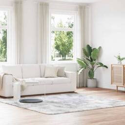 Berkfield Home Shaggy Rug High Pile NAVARRA Silver Grey 240x240 cm Polyester - Size: Medium - thumbnail 2