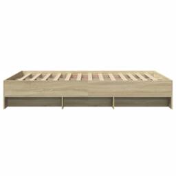 Berkfield Home Bed Frame without Mattress Sonoma Oak 120x200 cm Engineered Wood in Light Brown - Size: Small Double - thumbnail 6