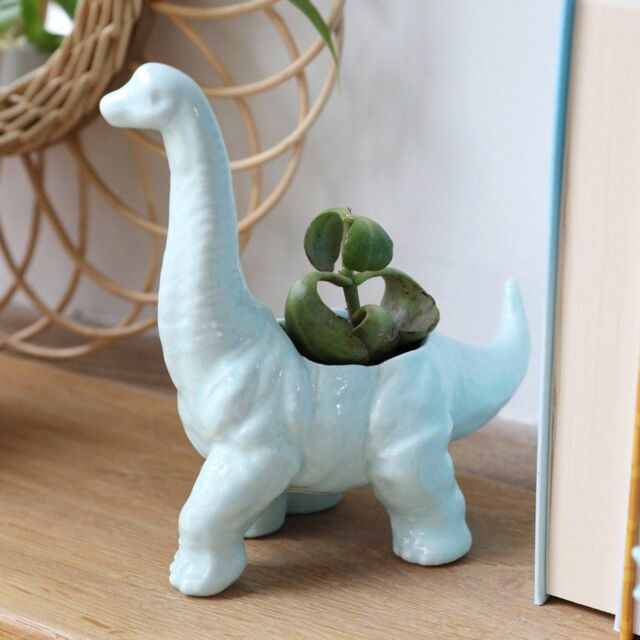 Lisa Angel Green Diplodocus Dinosaur Planter H8cm in Light Green - image 1