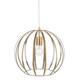 Netlighting Lincoln Pendant Light Antique Brass with Clear Glass in Gold