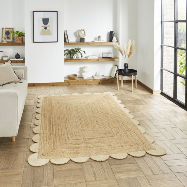 The Rug Shop UK Natural Handmade Border Modern Plain Jute Easy To Clean Rug - Size: 200 cm x 290 cm - image 1