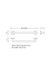 Cosmic Grab rail 30cm, Straight, Silver, up to 150kg, ARCHITECT Collection in Grey - thumbnail 4