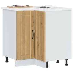 Berkfield Home Kitchen Corner Base Cabinet Lucca Artisan Oak Engineered Wood in Brown - thumbnail 2