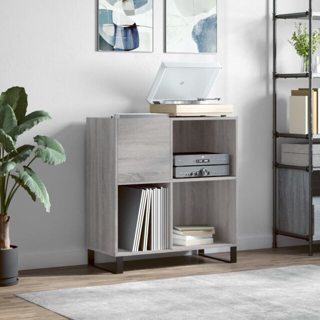 Berkfield Home Record Cabinet Grey Sonoma 84.5x38x89 cm Engineered Wood - image 1