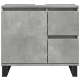 Berkfield Home Bathroom Sink Cabinet Concrete Grey 65x33x60 cm Engineered Wood - Size: 65 x 33 x 60 cm - thumbnail 4
