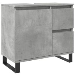 Berkfield Home Bathroom Sink Cabinet Concrete Grey 65x33x60 cm Engineered Wood - Size: 65 x 33 x 60 cm - thumbnail 2