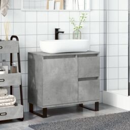 Berkfield Home Bathroom Sink Cabinet Concrete Grey 65x33x60 cm Engineered Wood - Size: 65 x 33 x 60 cm - thumbnail 3