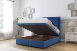 "Comfort Beds Savoy Plush Ottoman Bed Base-26"" Strutted Headboard in Navy - Size: Small Single" - thumbnail 2