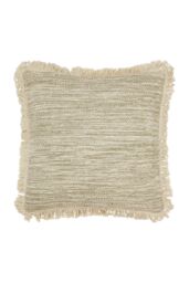 Furn Sienna Twill Woven Fringed Cushion in Natural - Size: 45 cm x 45 cm - thumbnail 1